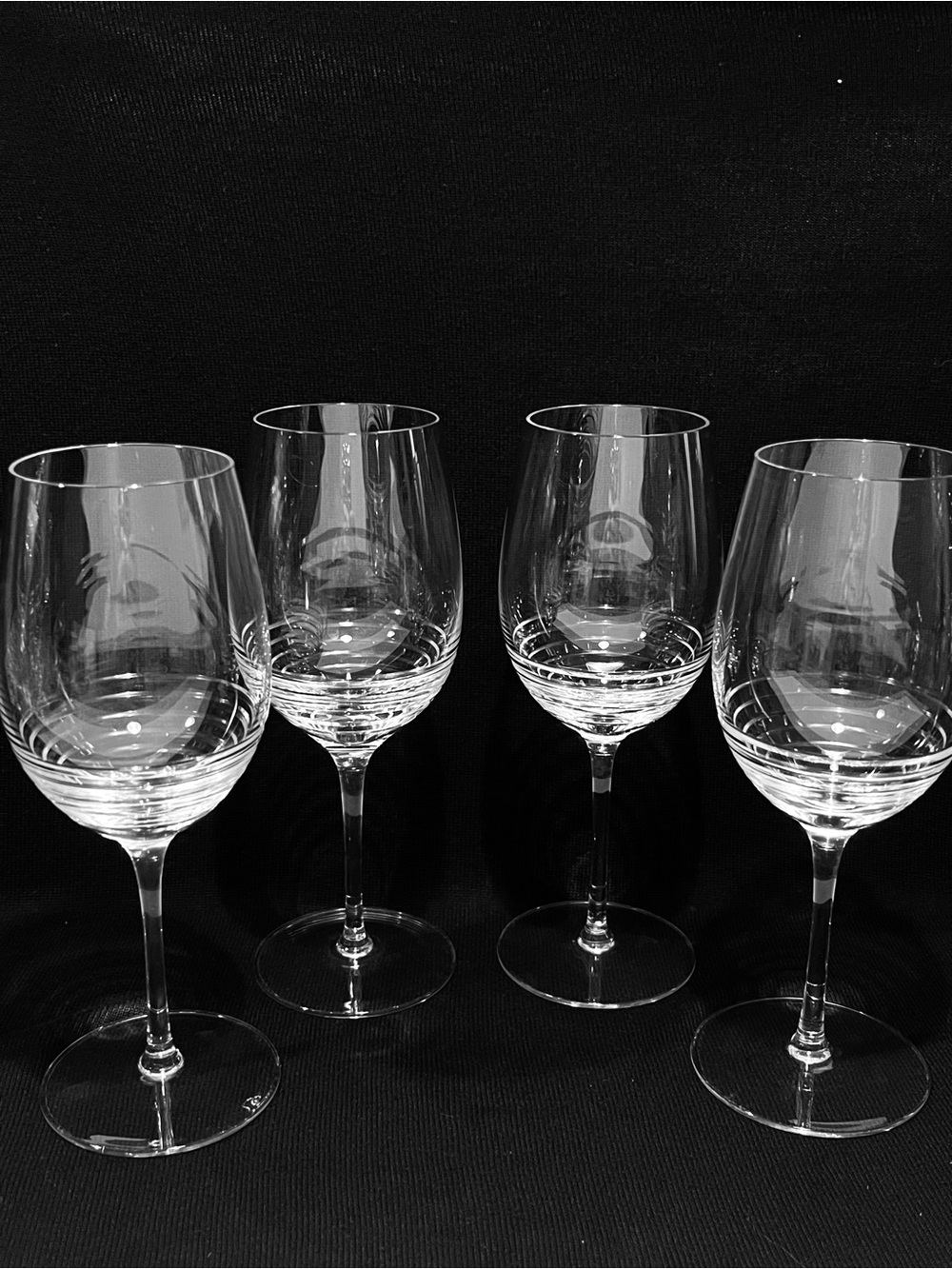 Vintage Luminarc Harena Cut Crystal Wine Glasses Set of 4 Made in France 8”